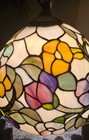 Vintage Tiffany Style Stained Glass 16    Lamp Shade Roses Flower