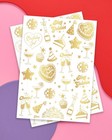 Xo  Fetti Golden Birthday Temporary Tattoos - 50 Gold Styles   Medium  Gold 