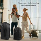 Stroller Travel Bag Gate Check Airplane Waterproof Baby Cover Carry Strap Black