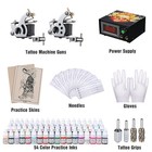 Complete Tattoo Kit 54 Ink 2 Machine Guns Lcd Power Supply Needles Grips W  Case