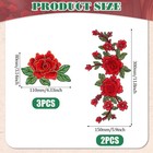 5pcs Rose Flower Embroidered Patches For Diy Crafts  Bags  Jackets