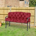 3 Seater Outdoor Seat Pads Bench Swing Chair Cushions For Patio Garden Wine Red