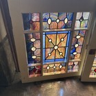 Sg5103 Two Available Price Each Antique Jeweled Stained Glass Window 20 5 X 23