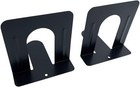 Steel Non-skid Metal Book Ends For Shelves Heavy Duty Bookends  Black  Pair