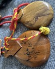 Vintage Wood Paddle Handle Double Castanets Lot Of 3