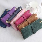 Womens Ladies Suede Leather Long Wallet Card Holder Case Purse Handbag Clutch