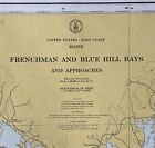 Vintage 1967 Frenchman And Blue Hill Bays Maine Nautical Map Chart - 42   x 34   