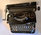 Vintage 1930s Remington Rand Portable Typewriter W  Case Model  1 Serial P16726 