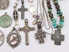 Vintage 925 Sterling Silver Religious Cross  Pendant Charm   Jewelry Lot 92 Gram