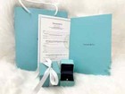 Tiffany   Co Engagement Ring Box   Outer Box   Pouch   Certificate   Folder  bag