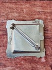 Beautiful Vintage Art Deco Picture Frame Brooch Pin Purple   Gold Enamel Reo  