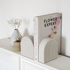 Decorative Concrete Bookends For Heavy Books Set Of 2 Modern Style Support Shelf