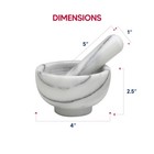 Mortar And Pestle Set Classic Marble Natural Stone White Pestal To Grind Food Us
