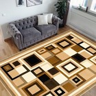 Hr-modern Contemporary Living Room Rugs-abstract Carpet With Geometric Pattern