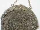 Antique Beaded Purse Cherub Butterfly Frame