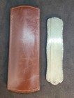 Vtg Faux Tortoise Celluloid Shell Comb silver Plated Holder   Leather Case