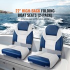 2-pack Boat Seats High Back Folding Fishing Boat Seat Chair Sponge Padding