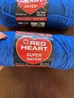 2 Skeins Red Heart Super Saver Yarn Worsted Skein 0886 Blue 7oz