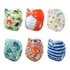 Alvababy 6 Pack Cloth Diaper With 12 Inserts One Size Adjustable Washable Reu   
