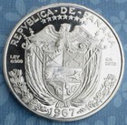 1967 Proof Republic Of Panama Silver Balboa Coin  Bust Of Vasco Nunez De Balboa