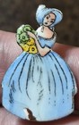 Rare Vintage Enameled Place Card Holders Menu Holder Czechoslovakia Made