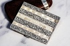Luxury Italian Ornate Engraved Antique Cigarette Case 800 Silver 18k Gold