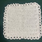 Set Of 3 Handmade Crochet Cotton Dishcloth Washcloth 8 5    Blue And White