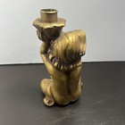 Dickson Vintage 40-50 s Japan Cherub Hold Gold Tone Gilt Painted Candle Holder