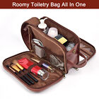 Mens Toiletry Bag Travel Shave Kit Water Resistance Case Dopp Kit Pu Leather