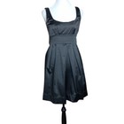 Vintage Y2k Dress Babydoll Pleated Satin Tie Belt Cocktail Party Size 9 Medium