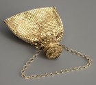 Vintage Silver Tone Mesh Coin Purse Compact Bag Art Nouveau Floral Clasp G30