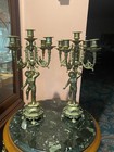 Pair Of Antique Cherub Candelabra 