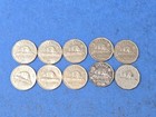 Lot 10 Circulated Elisabeth Ii Canadian Nickels Random Dates From 1953 - 1964
