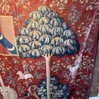 As Seen Onharry Potter Hogwarts Gryffindor Common Room Lady Unicorn Fabric Print
