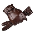 Leather Gloves Motorcycle Men Full Finger Touch Screen Driving Winter Warm New-