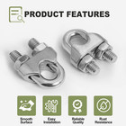 4pcs M6 Wire Rope Clamp  1 4 Inch Cable Clamps Stainless Steel Wire Rope Clips