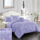  3pc Set Pinch Pleat kiss Pleat  Pintuck Down Alternative Comforter Twin Purple