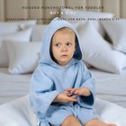Baby Hooded Cotton Towel Poncho Blue Size 2-3t