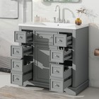 36  Bathroom Vanity W sink  Freestanding Storage Vanity Door Cabinet  6 Drawers