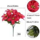 4 Pcs Artificial Poinsettia Bushes Poinsettias Artificial Christmas Flowers R   