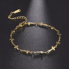 Fashion Jewelry Gold Silver Or Rose Gold Cross Link Chain Bracelet 103