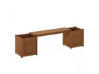 Furinno Tioman Outdoor Planter Box Dark Red Meranti Wood With Oil Finish