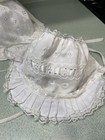 Vintage Baby Bonnet Lot Of 4 White Ties Lace Delicate Beautiful Bonnets