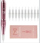 Lady M3 Pink Pneumatic Tattoo Pen Kit All-in-one Adjustable W  10 Cartridges
