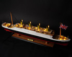 Rms Titanic Model Cruise 23  60cm  Wooden Titanic Model Ship With Golden Lights