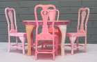 Vintage Barbie 1984  sweet Roses  Dining Room Table   Chairs Set  7107