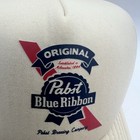 Pabst Blue Ribbon Trucker Hat Cap Snapback Mesh Back Tan Adjustable Unisex Beer