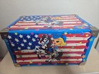 Lisa Frank Patriotic Cowgirl Trunk Storage Box Metal Handles   Corners No Supply
