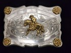 Ladies Sculpted High Relief Silver Western Belt Buckle