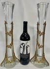 Pr French Empire Style Baccarat Era Glass Crystal Vases Gilt Bronze Ormolu